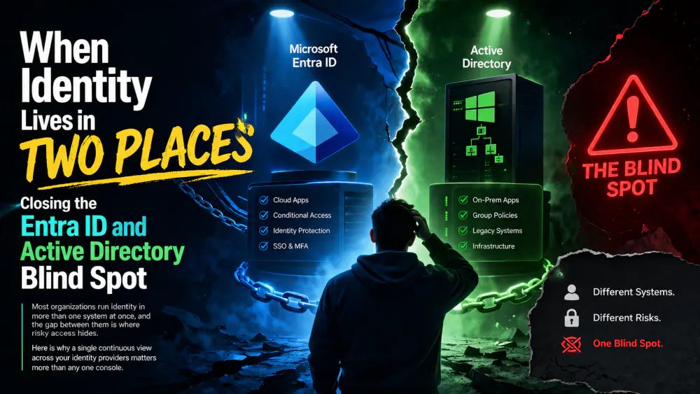 Cover: When Identity lives in two places: Closing the Entra ID and Active Directory blind spot